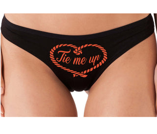 Tie Me Up - Cute Rope Design - Black Thong