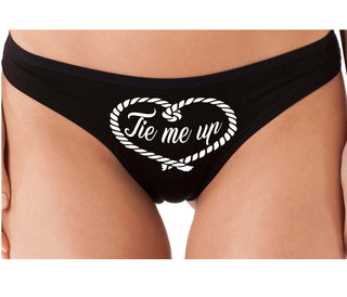 Tie Me Up - Cute Rope Design - Black Thong