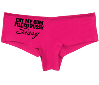 Eat My Cum Filled Pussy Sissy  Cuck - Fuchsia Boy Short