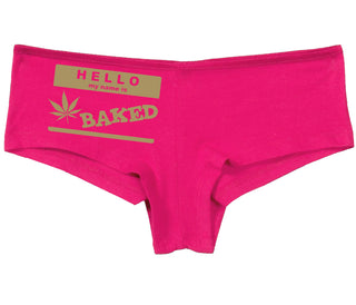 Hello My Name Is Baked - Fuchsia Boy Short