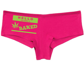 Hello My Name Is Baked - Fuchsia Boy Short