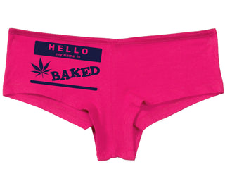 Hello My Name Is Baked - Fuchsia Boy Short