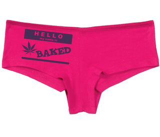 Hello My Name Is Baked - Fuchsia Boy Short