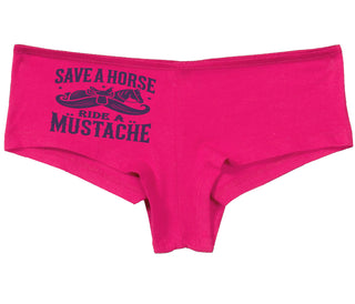 Save A Horse Ride A Mustache - Fuchsia Boy Short