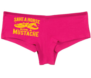 Save A Horse Ride A Mustache - Fuchsia Boy Short
