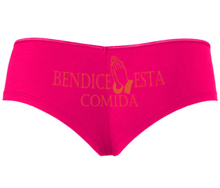 Bendice Esta Comida - Bless This Meal - Fuchsia Boyshort