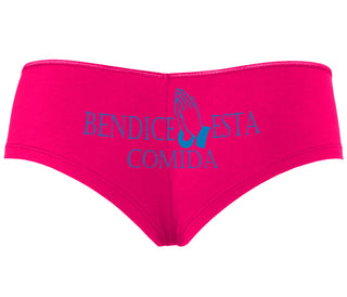 Bendice Esta Comida - Bless This Meal - Fuchsia Boyshort