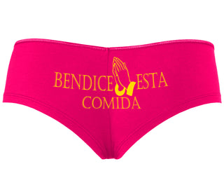 Bendice Esta Comida - Bless This Meal - Fuchsia Boyshort