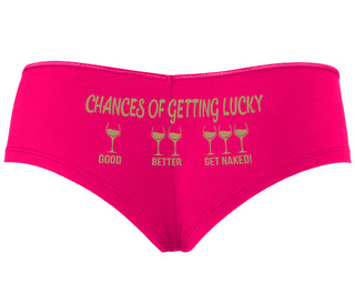 Chances Of Getting Lucky - More Wine - Fuchsia Boyshort
