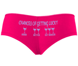 Chances Of Getting Lucky - More Wine - Fuchsia Boyshort