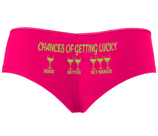 Chances Of Getting Lucky - More Wine - Fuchsia Boyshort