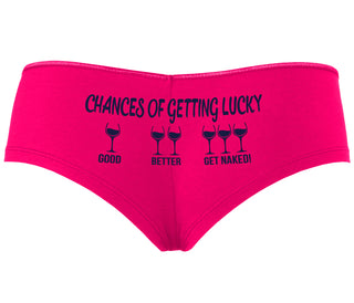 Chances Of Getting Lucky - More Wine - Fuchsia Boyshort