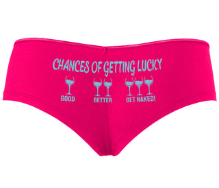 Chances Of Getting Lucky - More Wine - Fuchsia Boyshort