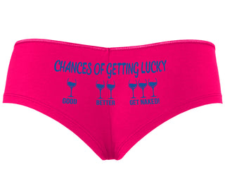 Chances Of Getting Lucky - More Wine - Fuchsia Boyshort