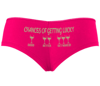 Chances Of Getting Lucky - More Wine - Fuchsia Boyshort