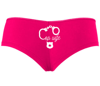 Cop Wife - Cute Handcuffs - Fuchsia Boyshort