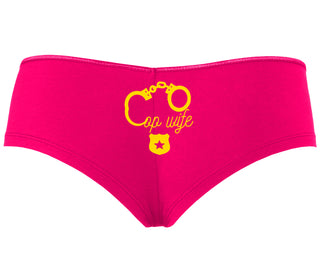 Cop Wife - Cute Handcuffs - Fuchsia Boyshort