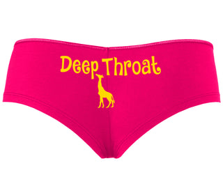Deepthroat - Funny Giraffe Logo - Fuchsia Boyshort