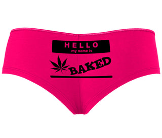 Hello My Name Is Baked - Fuchsia Boyshort