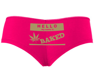 Hello My Name Is Baked - Fuchsia Boyshort