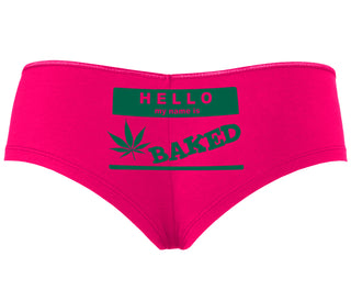 Hello My Name Is Baked - Fuchsia Boyshort