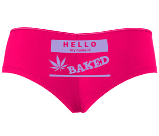 Hello My Name Is Baked - Fuchsia Boyshort