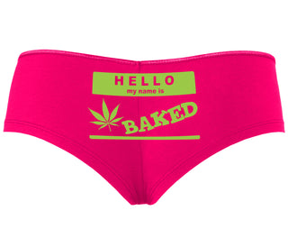 Hello My Name Is Baked - Fuchsia Boyshort