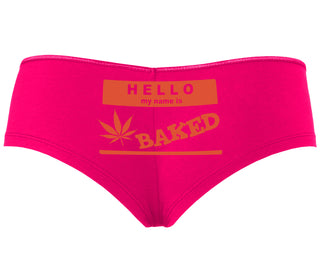 Hello My Name Is Baked - Fuchsia Boyshort