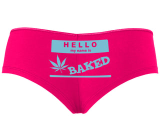 Hello My Name Is Baked - Fuchsia Boyshort