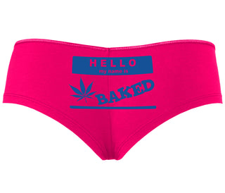 Hello My Name Is Baked - Fuchsia Boyshort