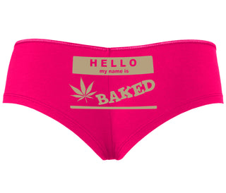 Hello My Name Is Baked - Fuchsia Boyshort