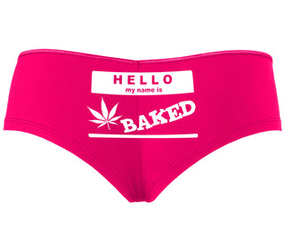 Hello My Name Is Baked - Fuchsia Boyshort