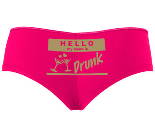 Hello My Name Is Drunk - Fuchsia Boyshort