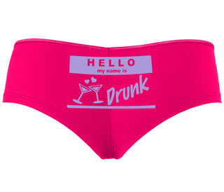 Hello My Name Is Drunk - Fuchsia Boyshort