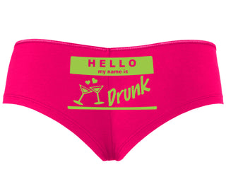 Hello My Name Is Drunk - Fuchsia Boyshort