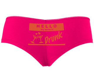 Hello My Name Is Drunk - Fuchsia Boyshort