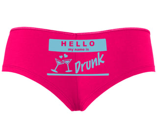 Hello My Name Is Drunk - Fuchsia Boyshort