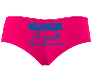 Hello My Name Is Drunk - Fuchsia Boyshort