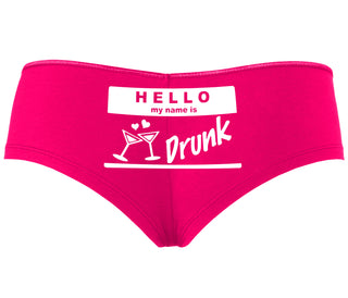 Hello My Name Is Drunk - Fuchsia Boyshort