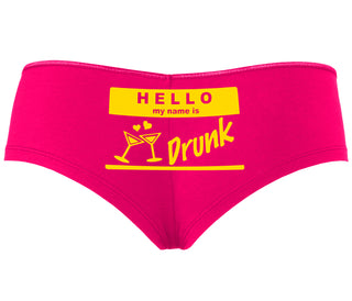Hello My Name Is Drunk - Fuchsia Boyshort