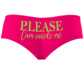 Please Cum Inside Me - Fuchsia Boyshort
