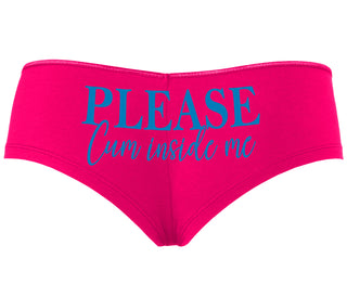 Please Cum Inside Me - Fuchsia Boyshort