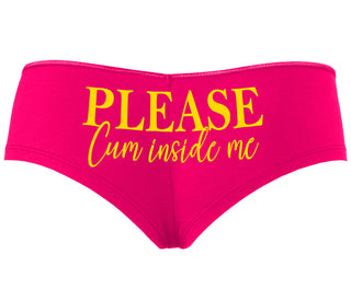 Please Cum Inside Me - Fuchsia Boyshort