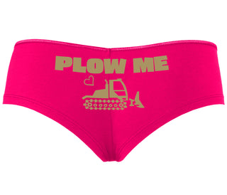 Plow Me - Funny Tractor Design - Fuchsia Boyshort