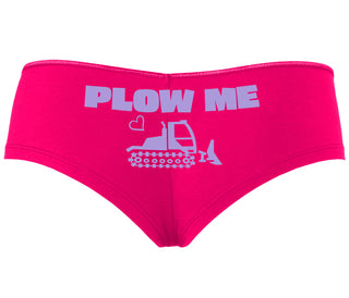 Plow Me - Funny Tractor Design - Fuchsia Boyshort
