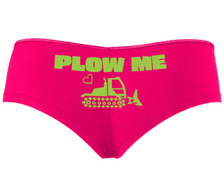 Plow Me - Funny Tractor Design - Fuchsia Boyshort