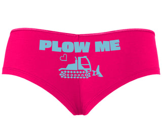 Plow Me - Funny Tractor Design - Fuchsia Boyshort