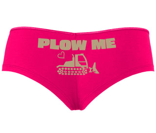 Plow Me - Funny Tractor Design - Fuchsia Boyshort