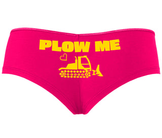 Plow Me - Funny Tractor Design - Fuchsia Boyshort