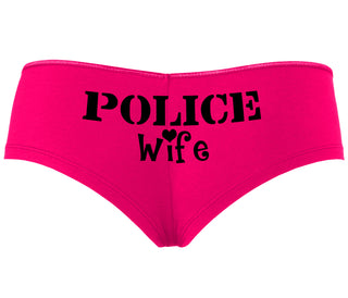 Police Wife Stencil Design - Fuchsia Boyshort